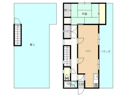 サンケイビルNO.2(1LDK/4階)の間取り写真