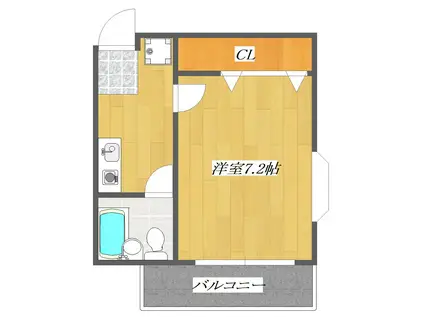 ヴィラ西葛西(1K/1階)の間取り写真