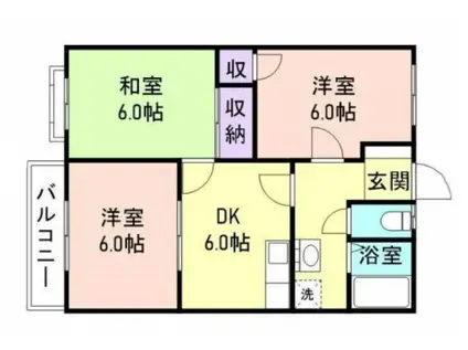 メゾンファミーユ(3DK/2階)の間取り写真