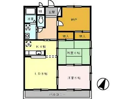 グランドハイツ(2SLDK/1階)の間取り写真