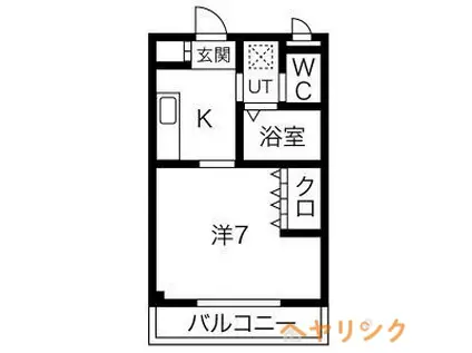 ブリーズII(1K/2階)の間取り写真