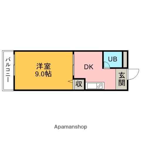 藤井マンション高倉(1DK/3階)の間取り写真