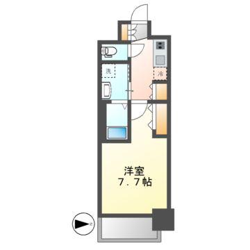 エステムコート名古屋ライブゲート(1K/15階)の間取り写真