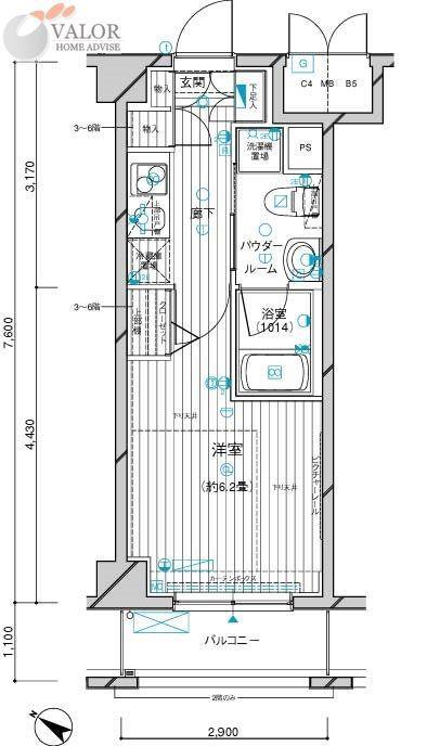 メインステージ川崎III(1K/3階)の間取り写真