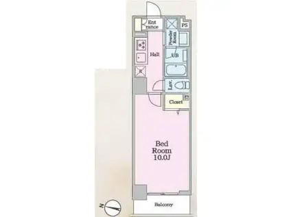 アロー東海神 37番館(1K/4階)の間取り写真