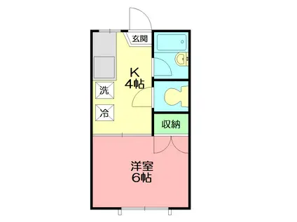 ローゼンハイム松枝(1K/2階)の間取り写真
