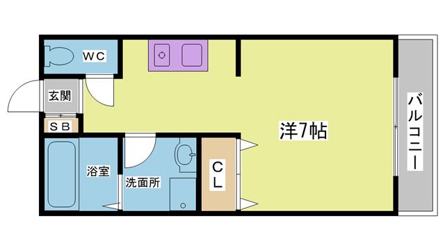 ドミール北鈴(1K/1階)の間取り写真