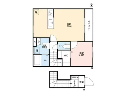 リーブルファイン羽村羽中(1LDK/2階)の間取り写真