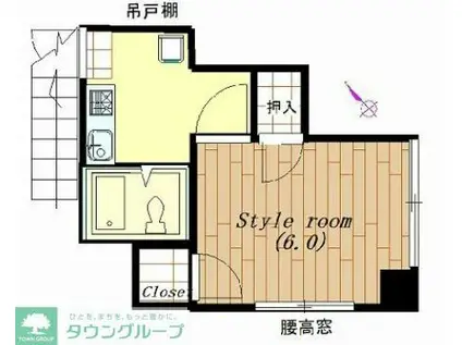 ハイツユーコー(1K/2階)の間取り写真