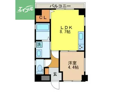 RESIDENCE玉園(1LDK/2階)の間取り写真