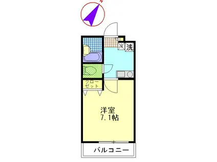 アルモニー巽橋(1K/2階)の間取り写真