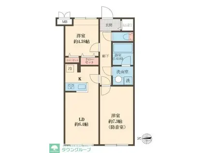 VORT沼袋RESIDENCE(2LDK/1階)の間取り写真