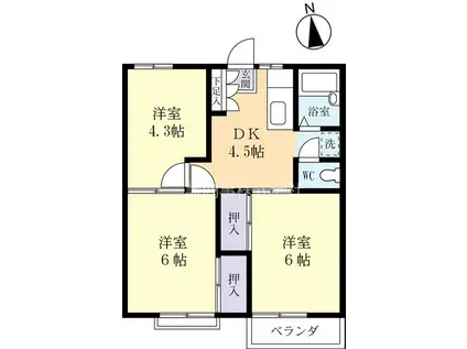 グレィス7(3DK/2階)の間取り写真