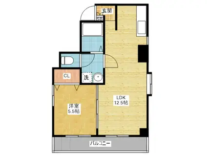 白壁セリーシアビズミーム(1LDK/3階)の間取り写真