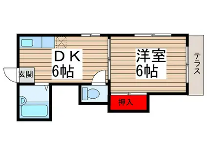 メゾンサチ(1DK/2階)の間取り写真