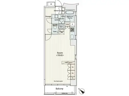 カスタリア八丁堀(ワンルーム/4階)の間取り写真