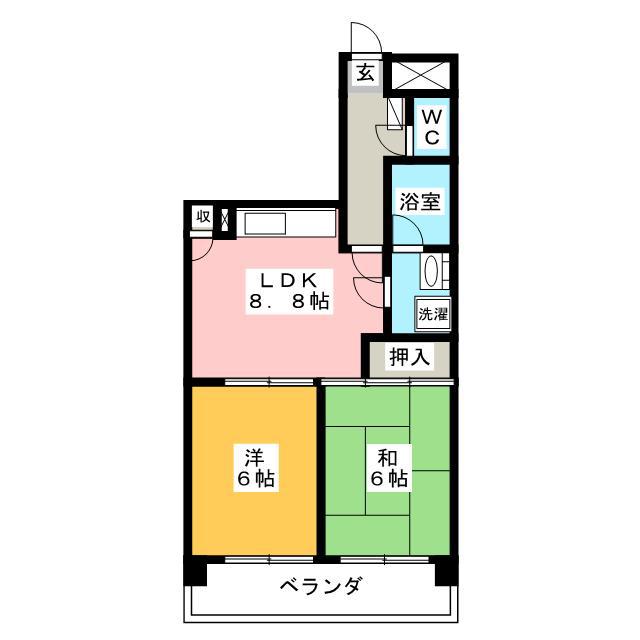 アヴェニールメゾン(2LDK/1階)の間取り写真