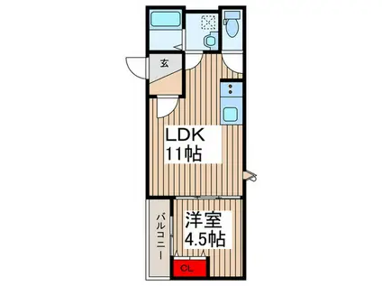 シャインコート越谷(1LDK/3階)の間取り写真
