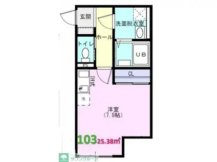 クライム3(ワンルーム/1階)の間取り写真
