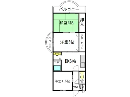 リフレ川西(3DK/3階)の間取り写真
