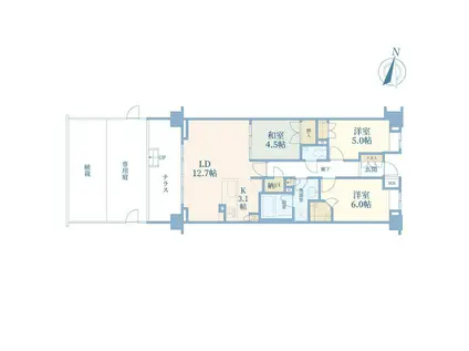 サンメゾン新百合ヶ丘GRANCHELDO(3LDK/1階)の間取り写真