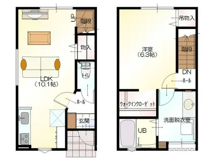 D-BOX高屋敷(1LDK/1階)の間取り写真
