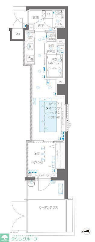 ZOOM信濃町(1LDK/1階)の間取り写真