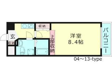 プラ・ディオ森小路セレニテ(1K/7階)の間取り写真