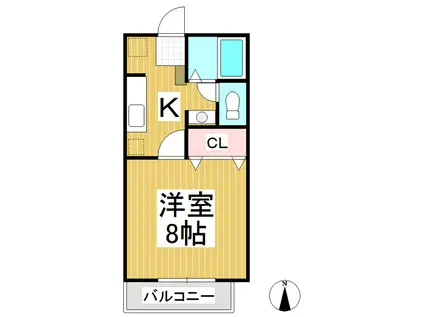 サンビレッジ金井田N棟(1K/2階)の間取り写真