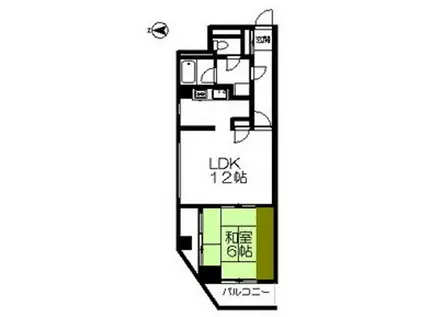 エスパシオ大町II(1LDK/3階)の間取り写真