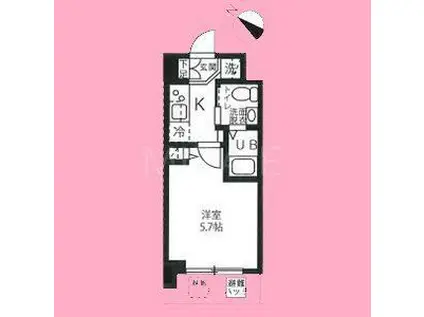 ハーモニーレジデンス新横浜(1K/3階)の間取り写真