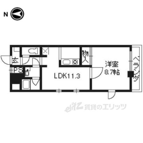ヴァンウエスト(1LDK/4階)の間取り写真