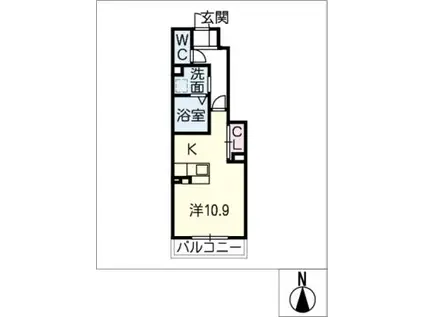 PORT ROYAL(ワンルーム/1階)の間取り写真