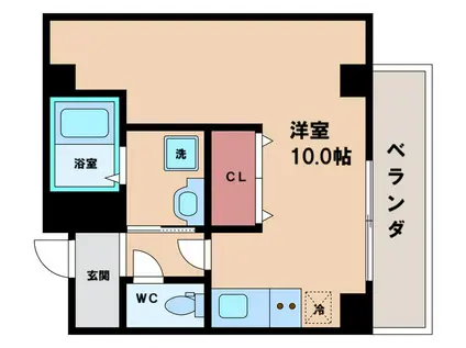 フィオーラマンション天王寺(ワンルーム/6階)の間取り写真