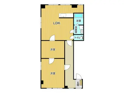 サンライズ通東町(2LDK/5階)の間取り写真