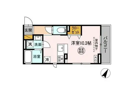 アリエッタ(ワンルーム/1階)の間取り写真