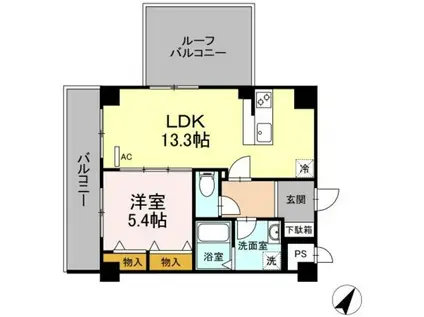 ガーデンコート(1LDK/6階)の間取り写真