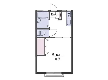 けやき荘(1K/2階)の間取り写真