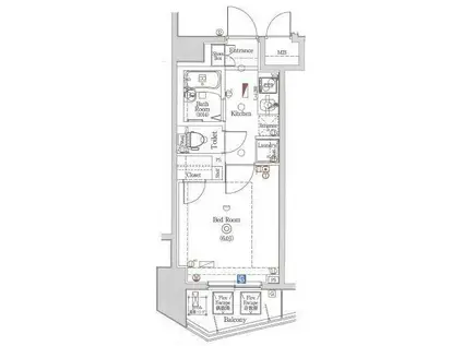 ARTESSIMO AQUA LINK VISTA(1K/9階)の間取り写真