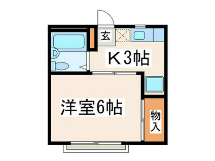 ガーデンヒルズ桜丘(1K/2階)の間取り写真