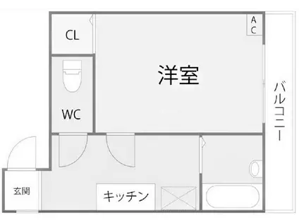 ハイツムーミン(1K/1階)の間取り写真