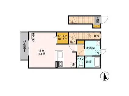 フレグランス(ワンルーム/2階)の間取り写真