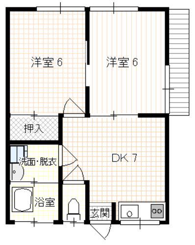 コーポARIMA(2DK/2階)の間取り写真