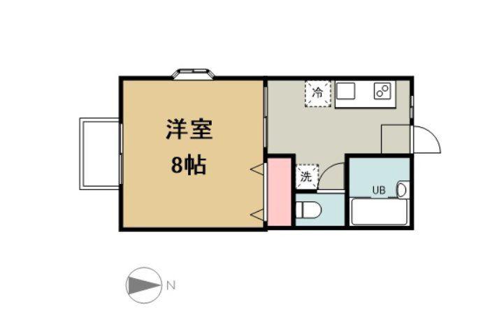 植木ハイツ5(1K/2階)の間取り写真