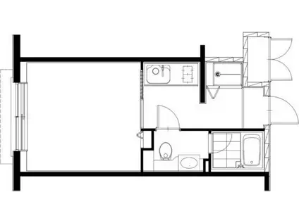 パラドール北加賀屋(1K/1階)の間取り写真