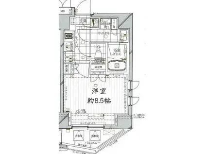 レガリス木場ステーションフロント(1K/4階)の間取り写真
