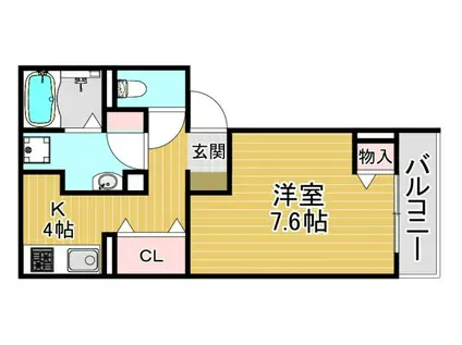 ラ・フォート福島(1K/3階)の間取り写真