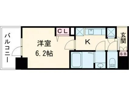 アドバンス神戸セラフィム(1K/7階)の間取り写真