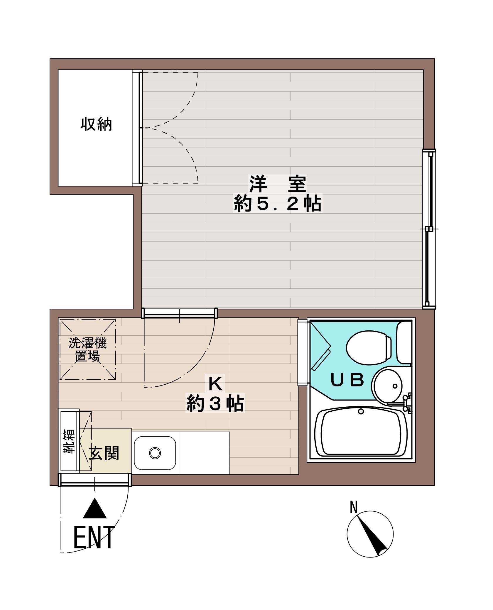 Mフラッツ(1K/2階)の間取り写真