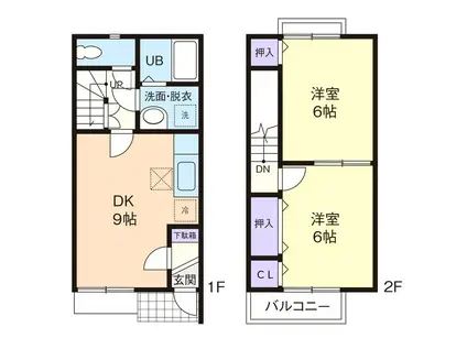 サクドーレ湘南(2DK/1階)の間取り写真